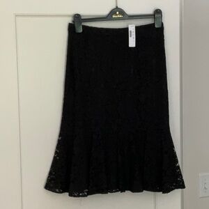 J. Crew Black Trumpet Midi Skirt Cocktail